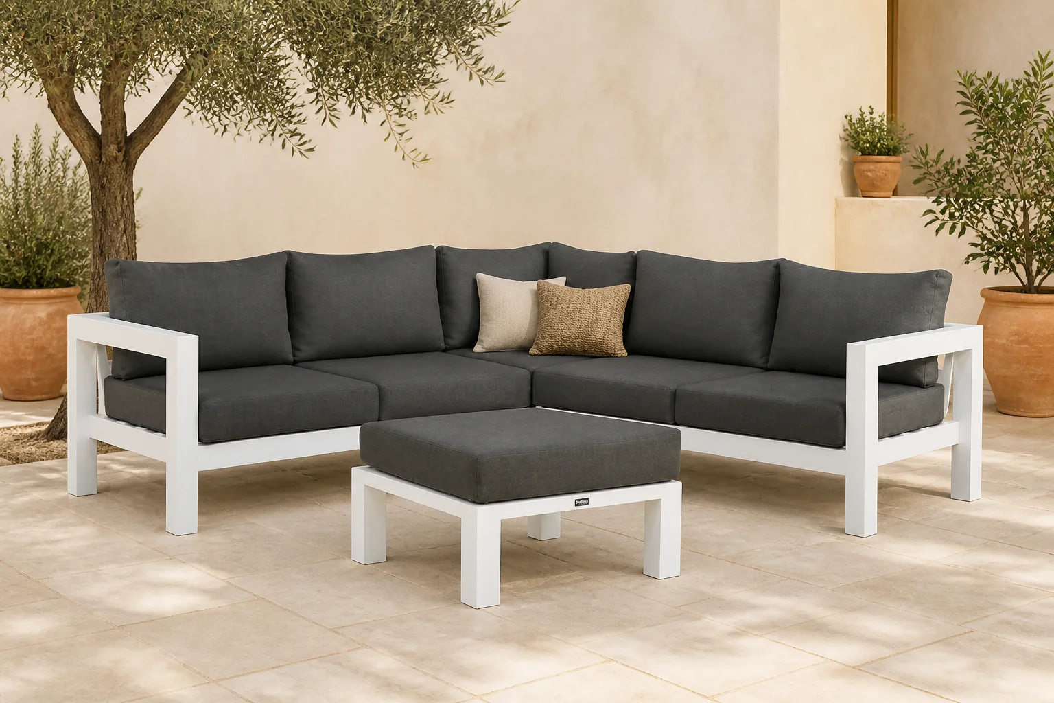 Sfeerfoto van Lifestyle Garden Furniture Luca hoek loungeset 4-delig – Wit