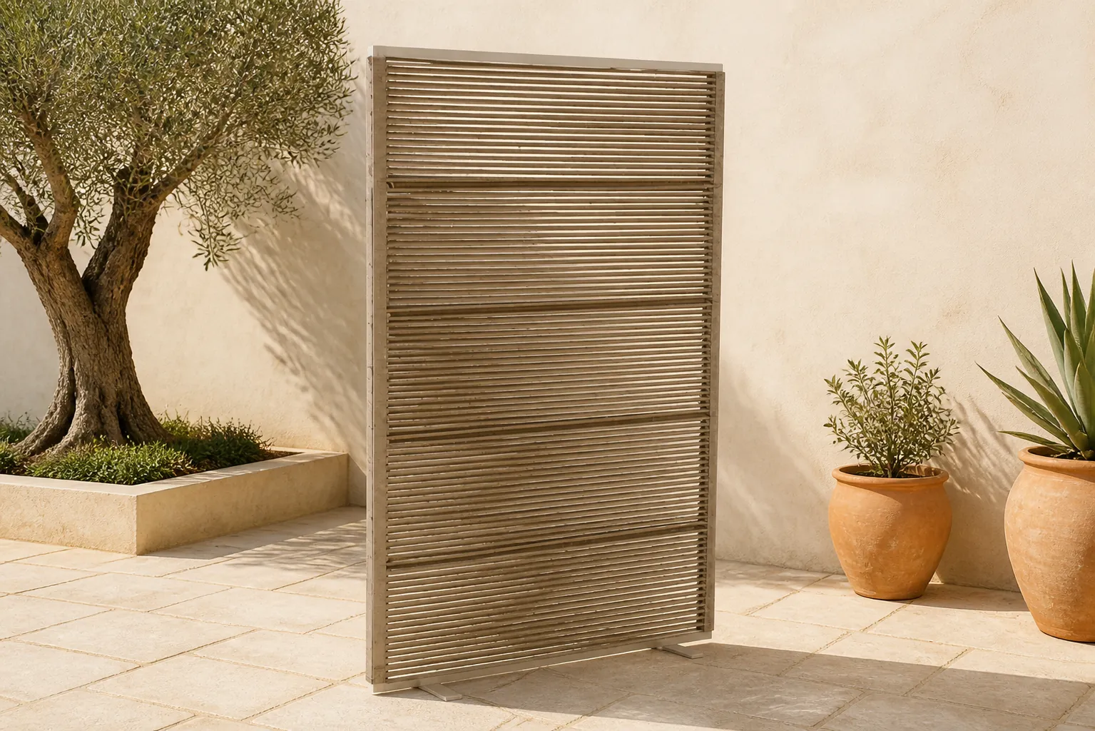 Sfeerfoto van Coco Chili windscherm 180 x 120 cm – Taupe-naturel-bruin
