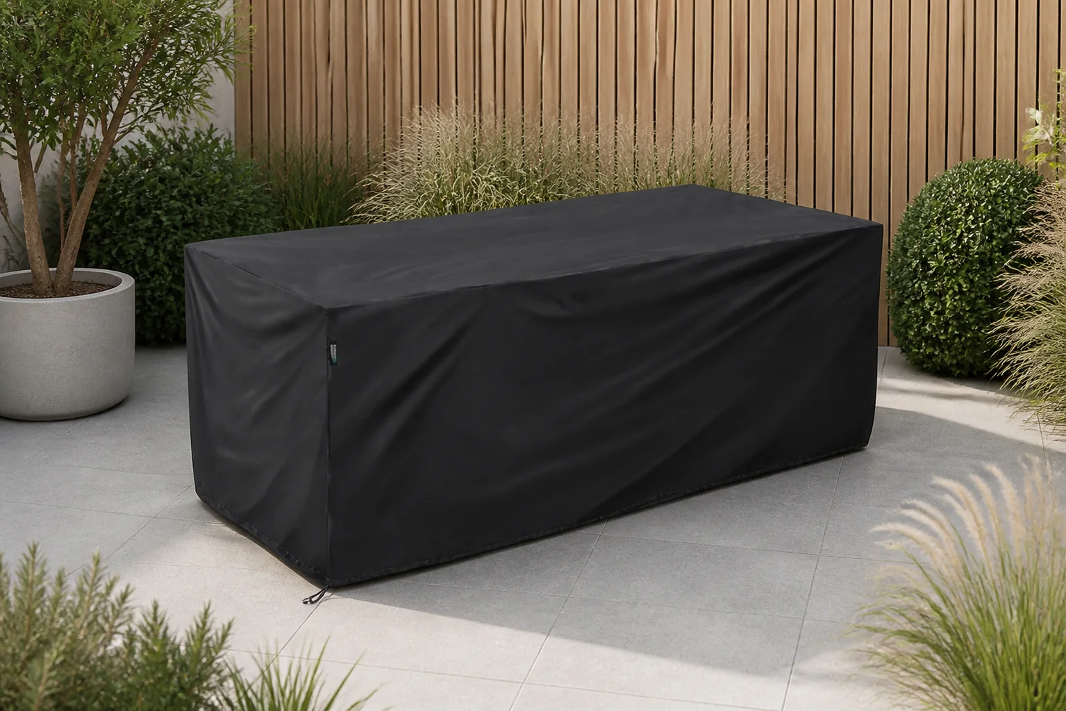 Sfeerfoto van Outdoor Cover loungebankhoes 190 x 100 x (h) 70 cm – Grijs-antraciet