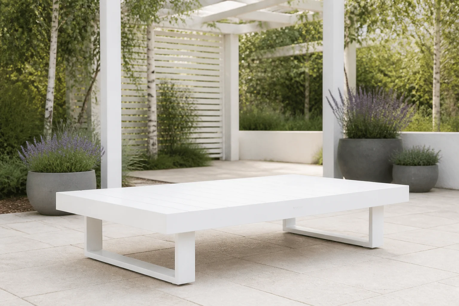 Sfeerfoto van Lifestyle Garden Furniture Lorenzo loungetafel 130 x 73,5 cm – Wit