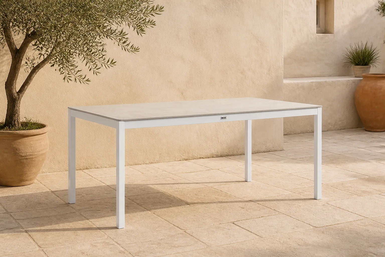 Sfeerfoto van Coco Como dining tuintafel 180 x 90 cm – Wit