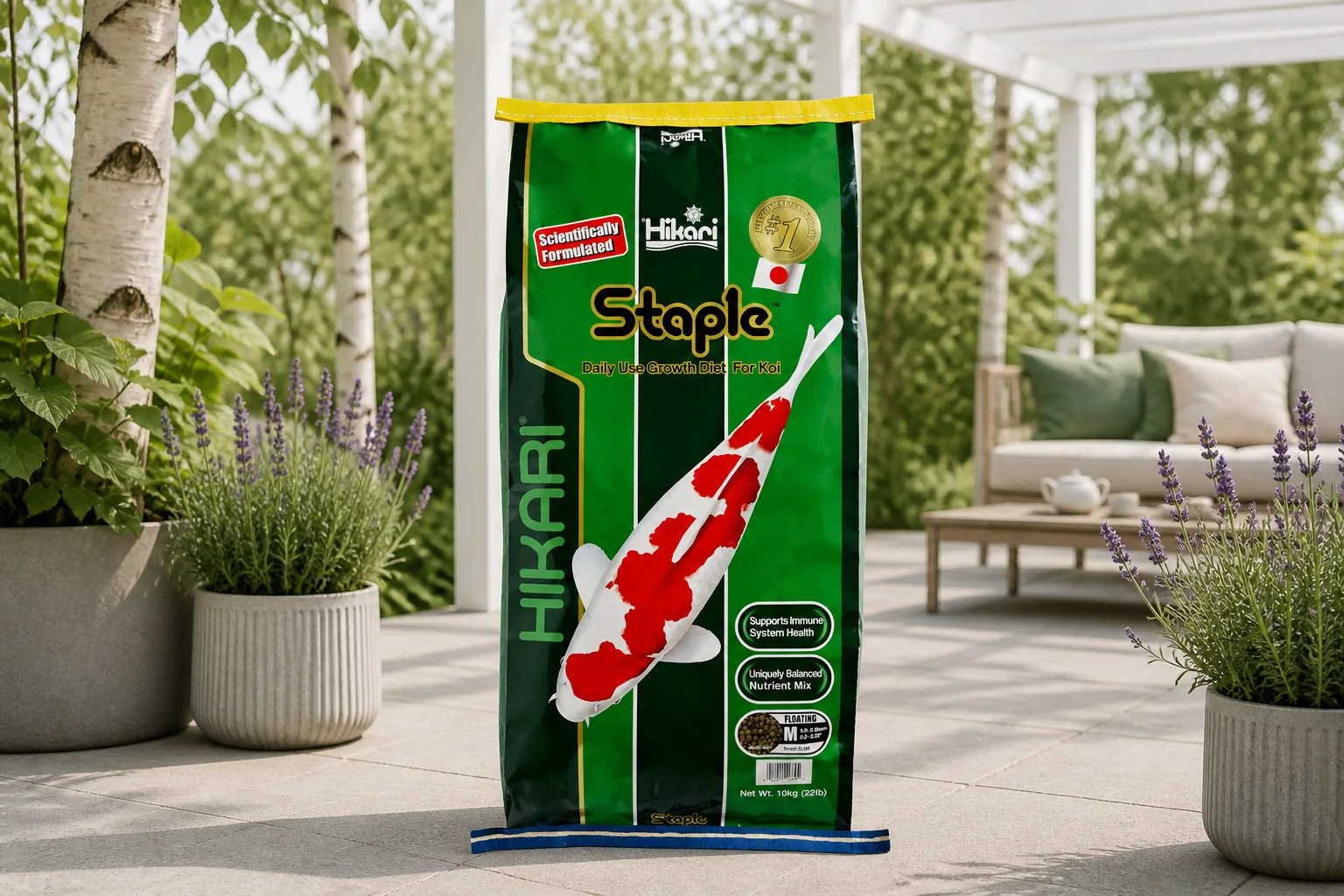 Sfeerfoto van Hikari Staple Medium 10 Kg vissenvoer