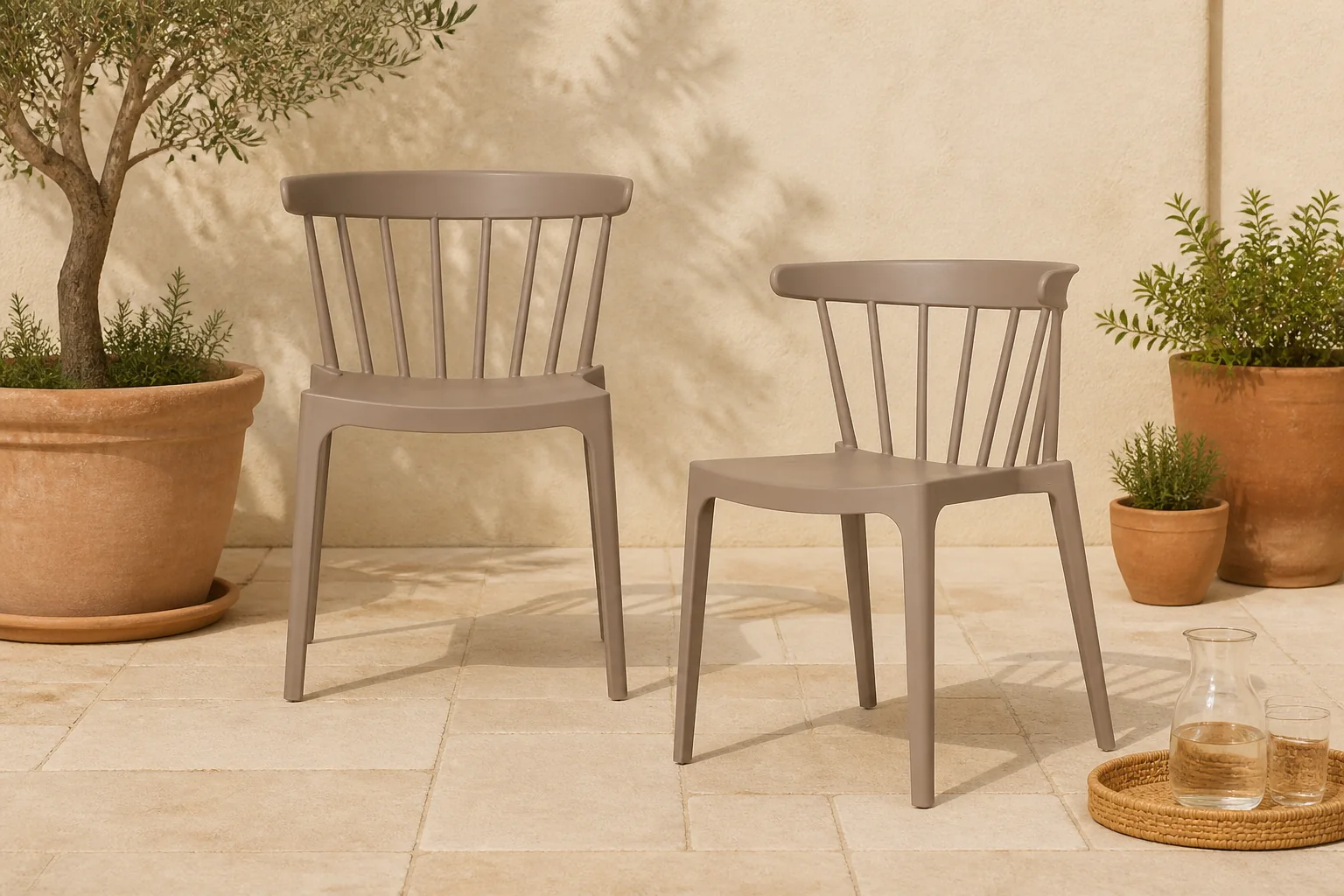 Sfeerfoto van WOOOD Tuinstoel Bliss (set van 2) – Taupe
