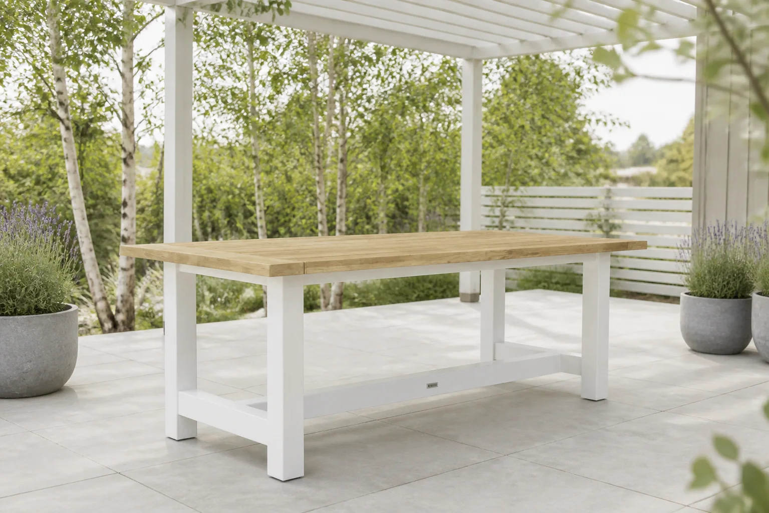 Sfeerfoto van Lifestyle Garden Furniture Los Angeles dining tuintafel 200 x 100 cm – Wit