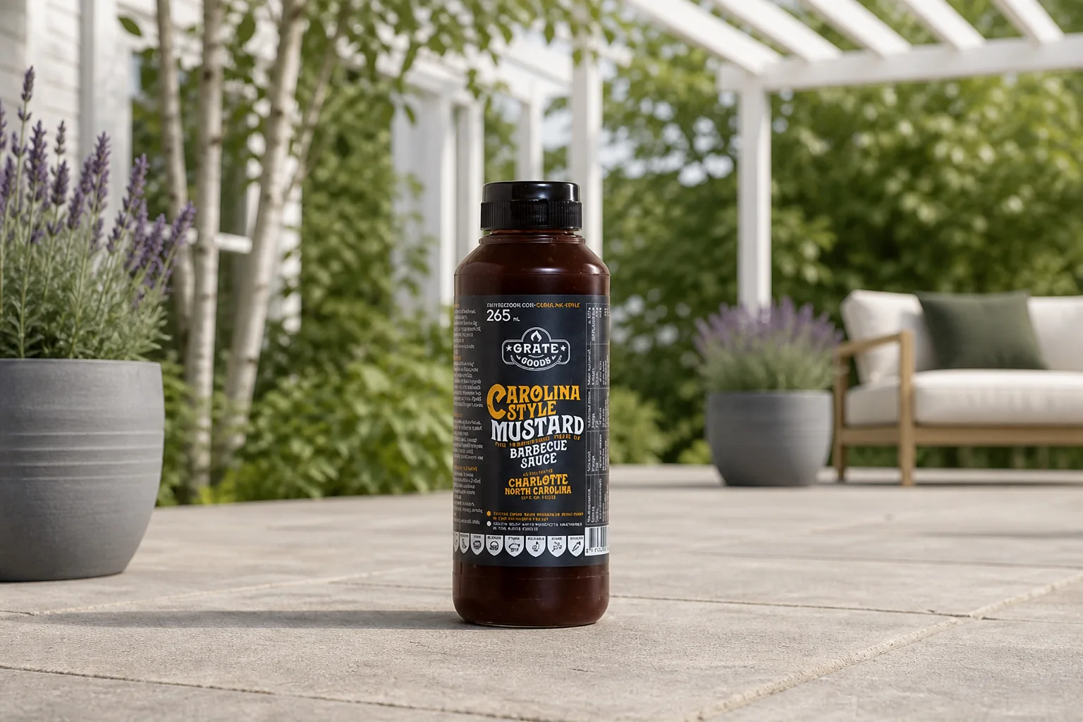 Sfeerfoto van Vlot Carolina Mustard Saus 265 ml Grate Goods Hortus