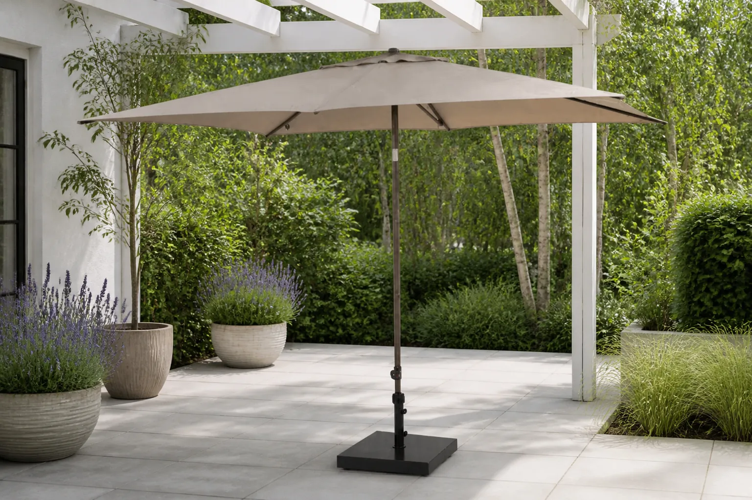 Sfeerfoto van 4 Seasons Outdoor | Azzurro Parasol 200 x 300 cm | Wenge Frame Beach