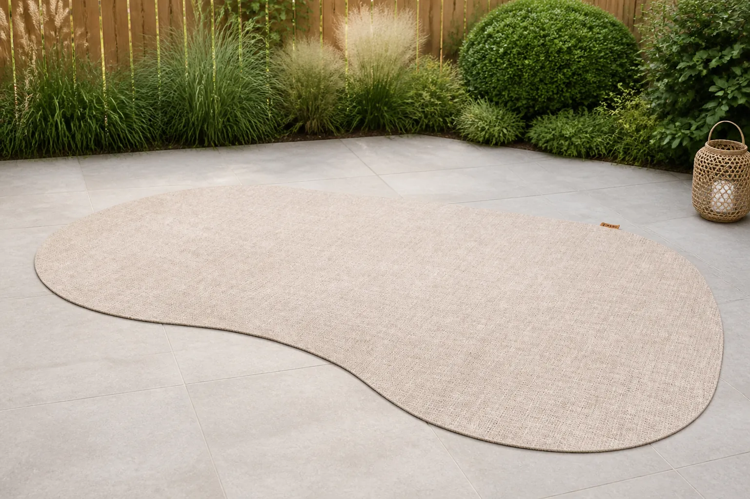 Sfeerfoto van 4 Seasons Outdoor | Outdoor Vloerkleed Kidney 200 x 290 cm | Oyster