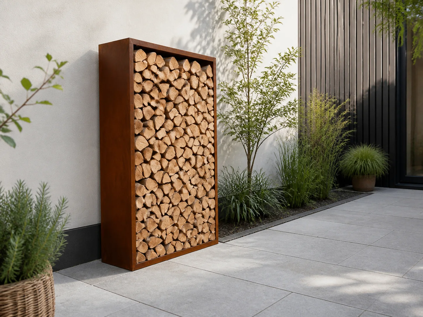 Sfeerfoto van Geroba Houtopslag Egura roestkleurig 150×38,5×200 cm – hout