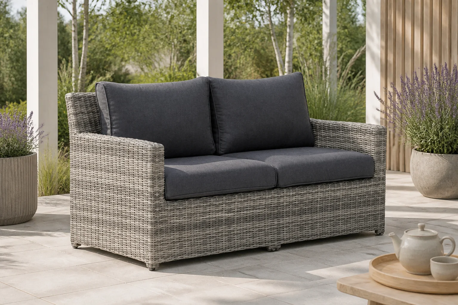 Sfeerfoto van Garden Collections Giardino lounge tuinbank 2-zits – Grijs-antraciet
