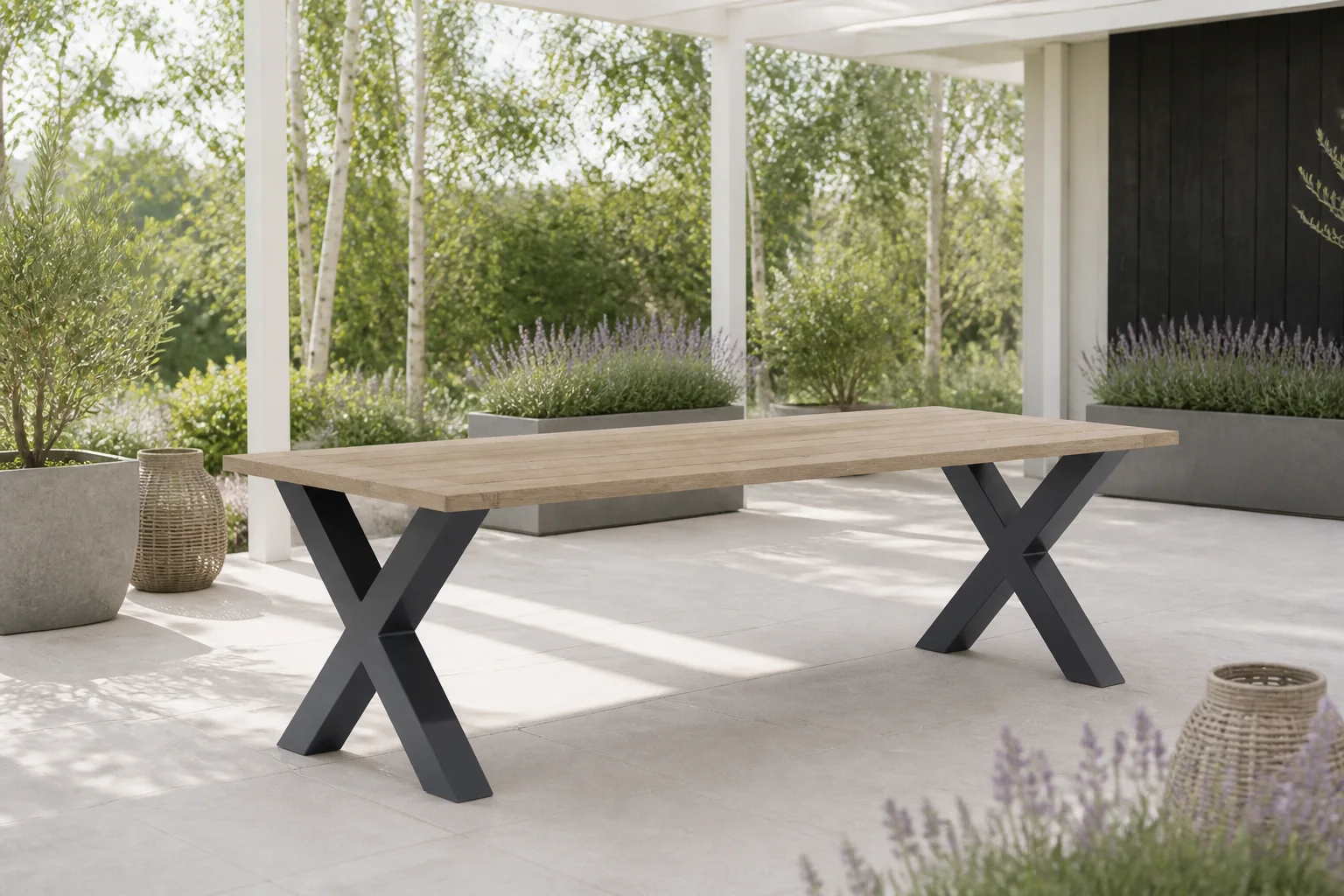 Sfeerfoto van Lifestyle Garden Furniture Cardiff dining tuintafel 240 x 100 cm – Grijs-antraciet