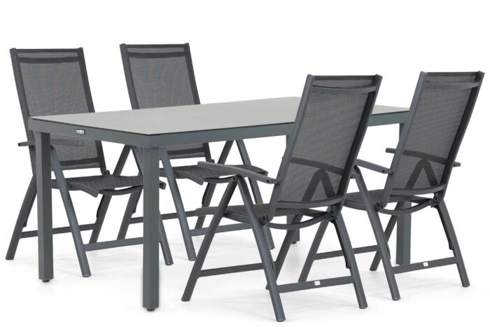 Presto Vasto/Porto 160 cm dining tuinset 5-delig – Grijs-antraciet