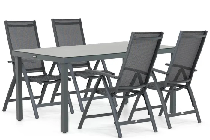 Presto Vasto/Porto 160 cm dining tuinset 5-delig - Grijs-antraciet