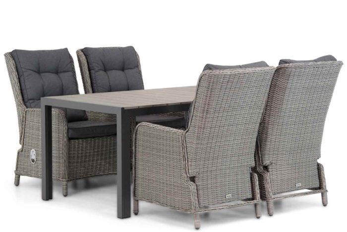 Garden Collections Kingston/Young 155cm dining tuinset 5-delig – Grijs-antraciet