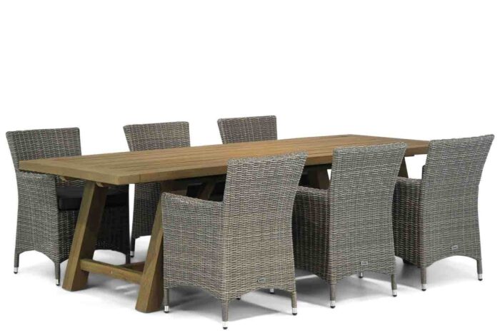 Garden Collections Dublin/Lazio 260 cm dining tuinset 7-delig – Grijs-antraciet