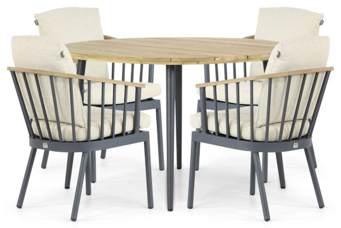 Apple Bee Condor/Montana 130 cm dining tuinset 5-delig – Grijs-antraciet