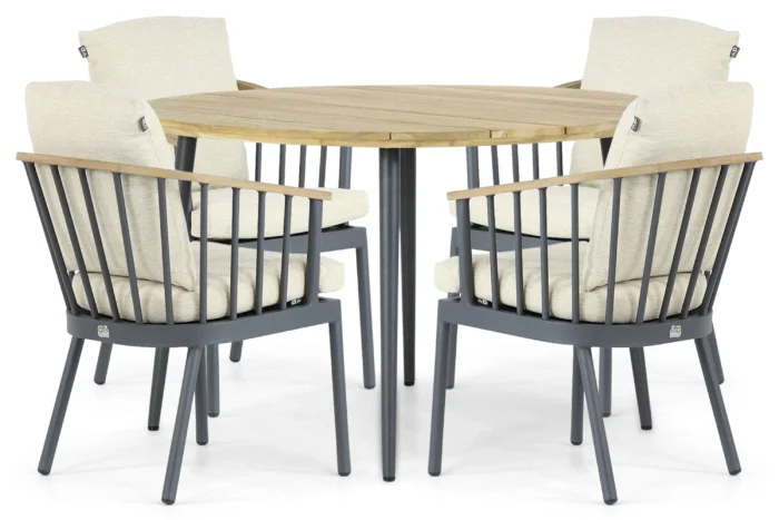 Apple Bee Condor/Montana 130 cm dining tuinset 5-delig - Grijs-antraciet