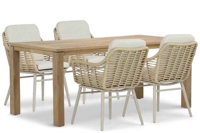 Coco Antoni/Bristol 180 cm dining tuinset 5-delig - Taupe-naturel-bruin