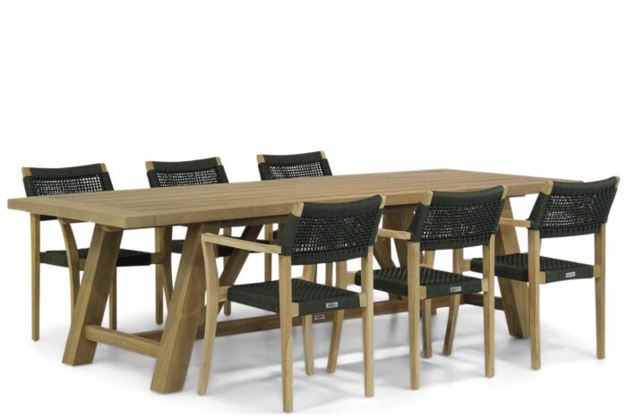 Lifestyle Garden Furniture Dallas/Lazio 260 cm dining tuinset 7-delig – Groen