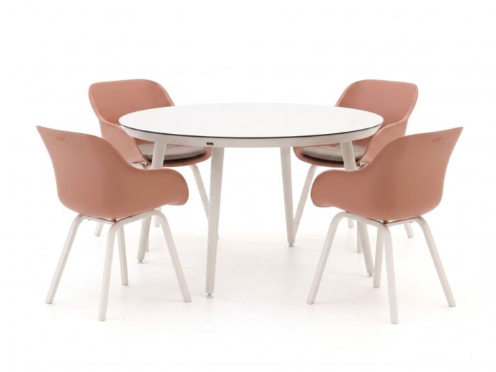Hartman tuinmeubelen Le Soleil Element/Sophie Studio ø128cm dining tuinset 5-delig – Wit