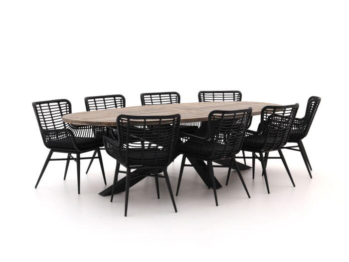 Intenso Furniture + 10% kassakorting | Intenso Asti/Rough-Y Ellips 280cm dining tuinset 9-delig – Grijs