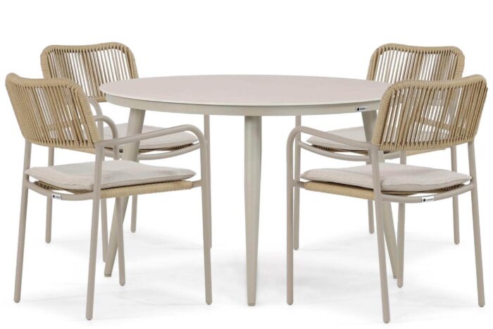 Coco Penya/Vienna 120 cm dining tuinset 5-delig – Taupe-naturel-bruin