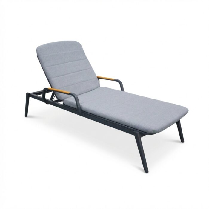 LUX outdoor living Malta ligbed antraciet | aluminium + teak | antraciet | 186cm