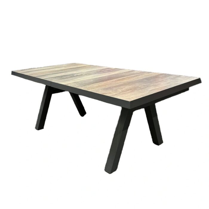 Buitengewoon de boet Formosa Verstelbare Tuintafel Antraciet 205/265×103 cm – bruin;grijs