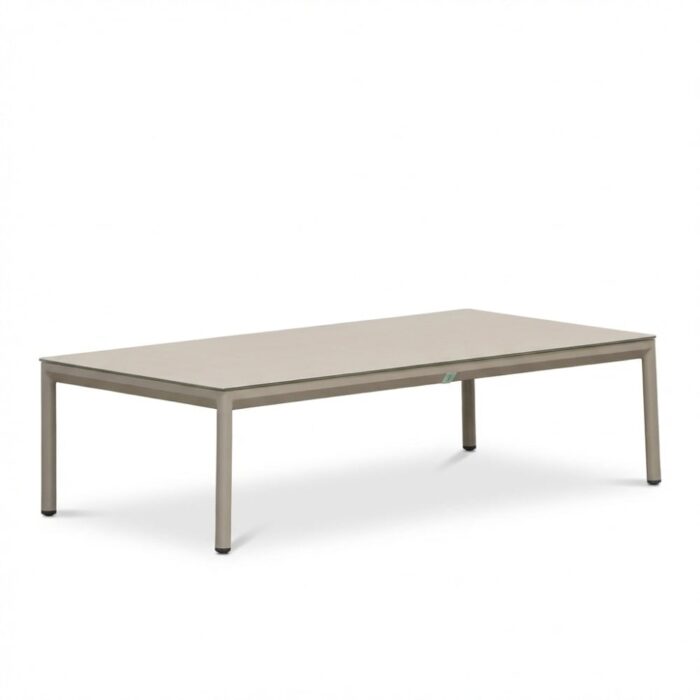 LUX outdoor living Mykonos koffietafel | aluminium + keramiek | beige | 120x60cm