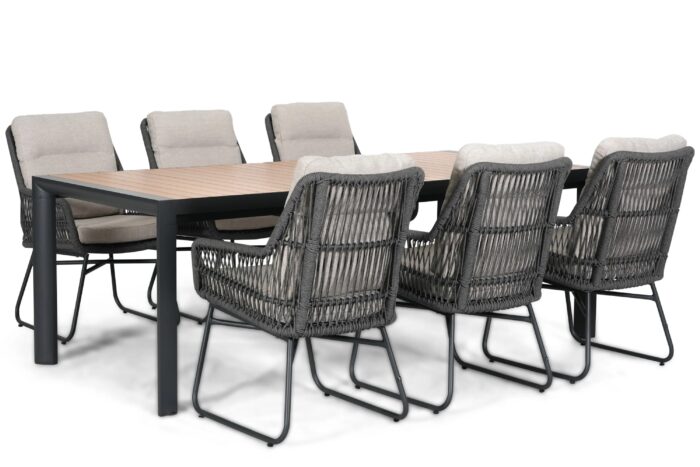 Lifestyle Garden Furniture Vicente/Allungo dining tuinset 7-delig – Grijs-antraciet