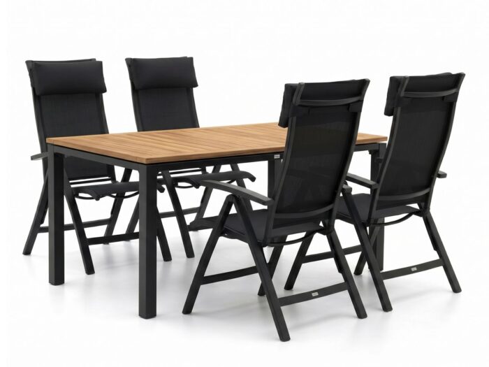 Bellagio tuinmeubelen Lugo/Linosa 180cm dining tuinset 5-delig verstelbaar