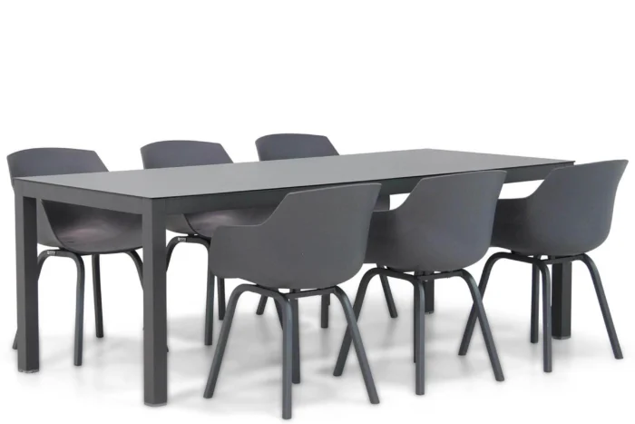 Lifestyle Garden Furniture Salina/Madras 220 cm dining tuinset 7-delig - Grijs-antraciet