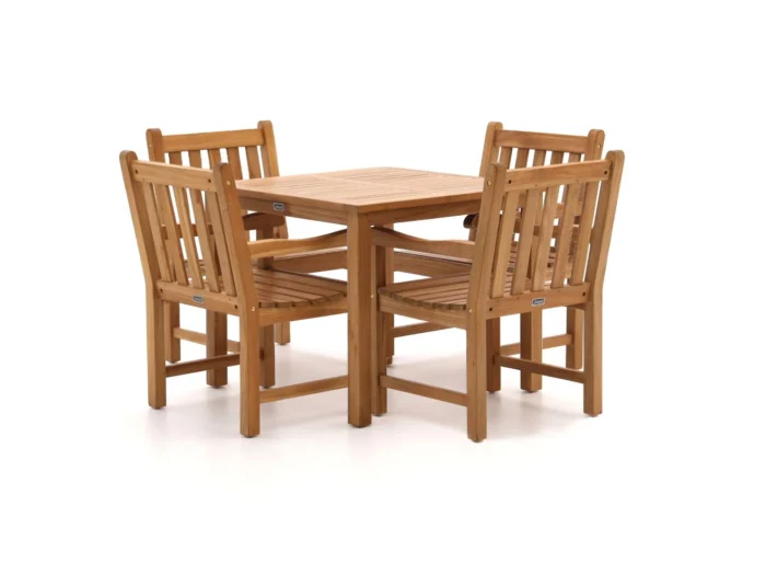 Sunyard Furniture Wales/Liverpool 90cm dining tuinset 5-delig - Bruin