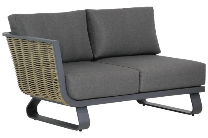 Santika Furniture Tika open bank rechts Quick Dry Foam - Grijs-antraciet