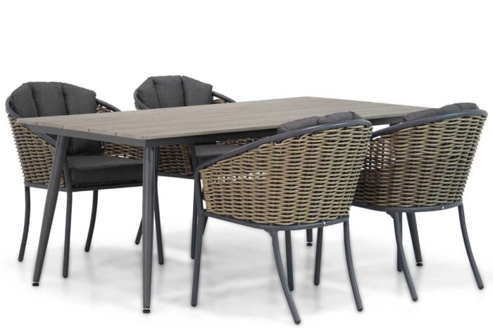 Santika Furniture Tika/Matale 180 cm dining tuinset 5-delig – Grijs-antraciet