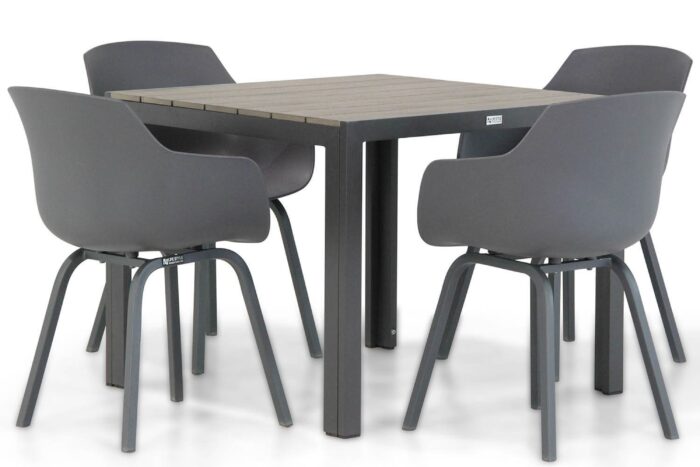Lifestyle Garden Furniture Salina/Young 92 cm dining tuinset 5-delig – Grijs-antraciet