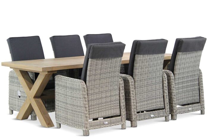 Garden Collections Bello/Oregon 240 cm dining tuinset 7-delig – Grijs-antraciet
