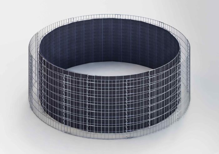 Gabiona Deutschland Rond verhoogd bed, buitendiameter 232 cm, hoogte 80 cm, maaswijdte 5 x 5 cm, wanddikte 15 cm
