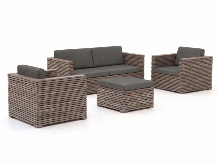 ROUGH Furniture ROUGH-C stoel-bank loungeset 4-delig - Grijs