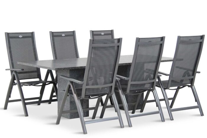 Hartman Royal Club/Graniet 220 cm dining tuinset 7-delig – Grijs-antraciet