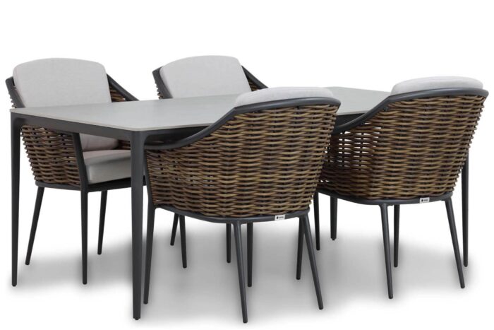 Coco Olivine/Gianna 180 cm dining tuinset 5-delig – Grijs-antraciet