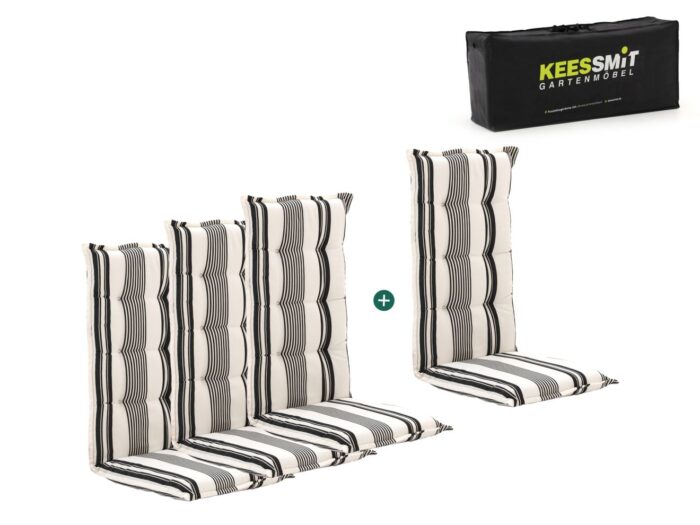 Kees Smit Collectie Madison tuinkussen set van 4 hoge rug Laagste prijsgarantie! – Wit
