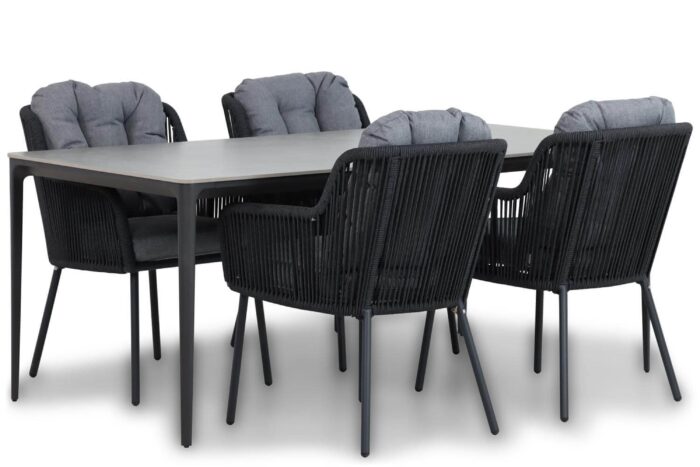 Santika Furniture Tendenza/Gianna 180 cm dining tuinset 5-delig – Grijs-antraciet