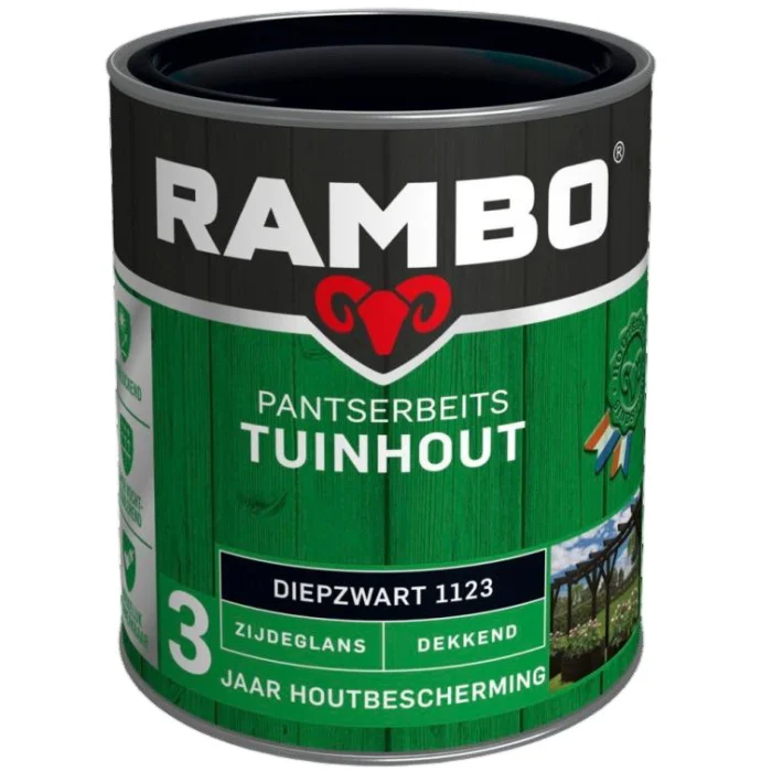 Rambo Pantserbeits tuinhout zg dek 1123 0,75l - zwart