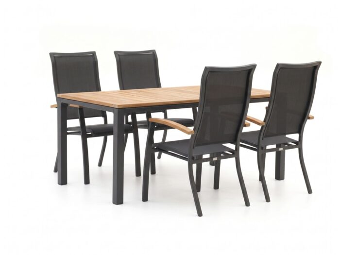 Bellagio tuinmeubelen Bellagio Lugo/Linosa 180cm dining tuinset 5-delig verstelbaar Laagste prijsgarantie! – Grijs