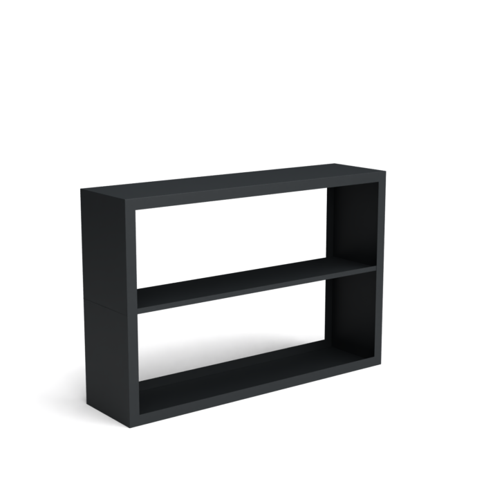 Geroba Beltza zwarte houtopslag onderverdeling 2 vakken 1500x385x1000 mm – zwart