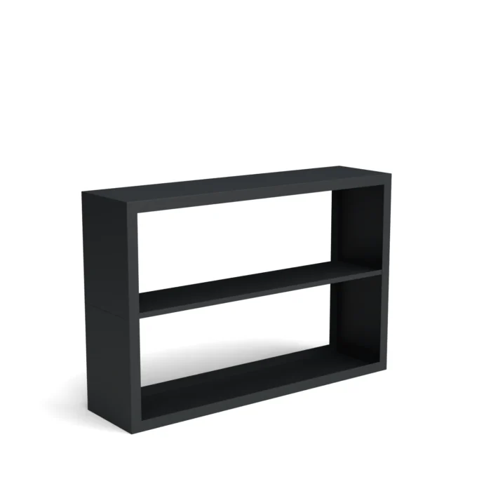 Geroba Beltza zwarte houtopslag onderverdeling 2 vakken 1500x385x1000 mm - zwart