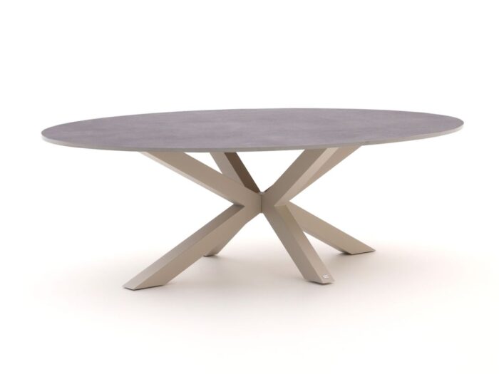 Bellagio tuinmeubelen Bellagio Induno Ellips dining tuintafel 200x110cm Laagste prijsgarantie! – Taupe