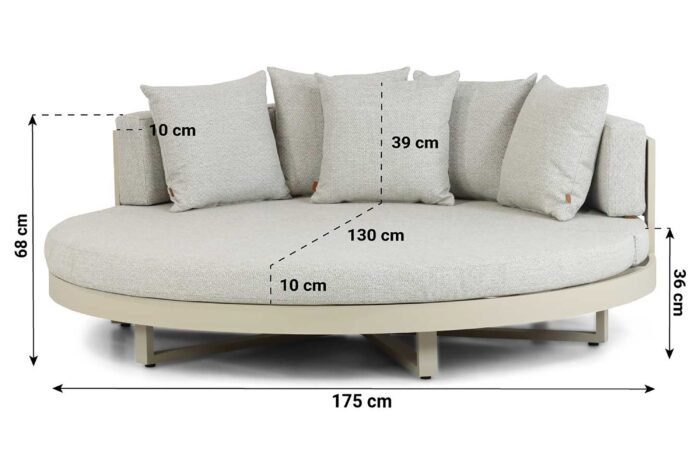 Santika Furniture Lakeview daybed – Taupe-naturel-bruin