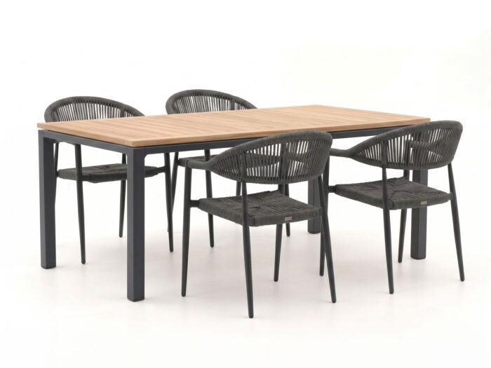 Manifesto Furniture Belpasso/Linosa 180cm dining tuinset 5-delig stapelbaar