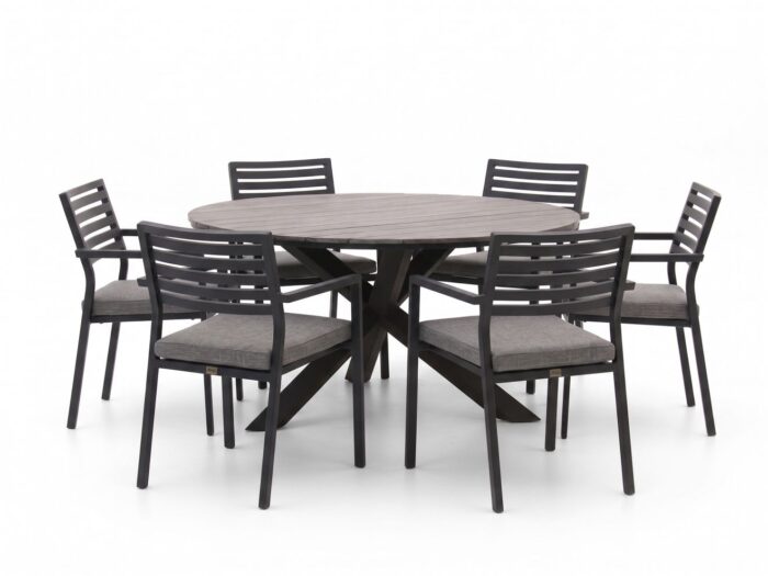 Bellagio tuinmeubelen Rumo/Fidenza ø149cm dining tuinset 7-delig stapelbaar